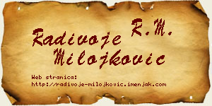 Radivoje Milojković vizit kartica